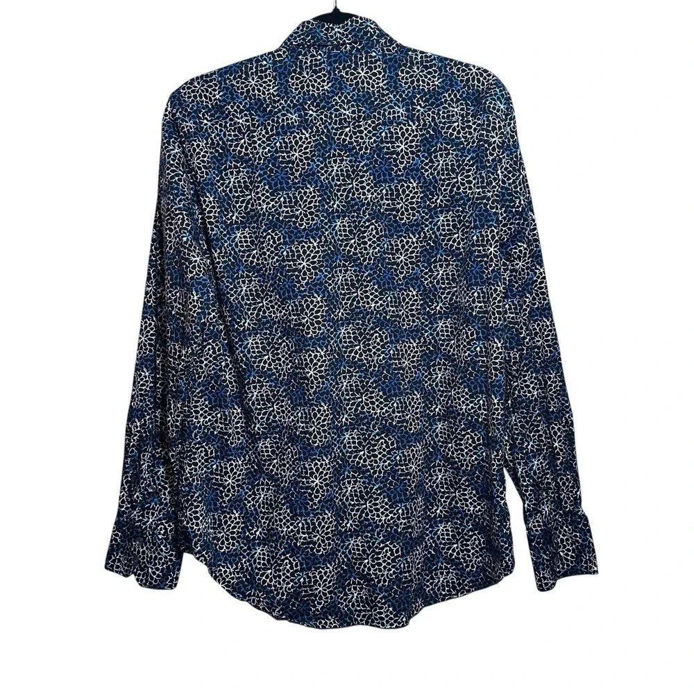 Robert Graham Mens M‎ Floral Medallion Button Down Shirt Blue Black Classic Fit
